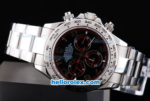 Rolex Daytona Oyster Perpetual Chronometer Automatic with White Bezel,Black Dial and Number Marking - Click Image to Close